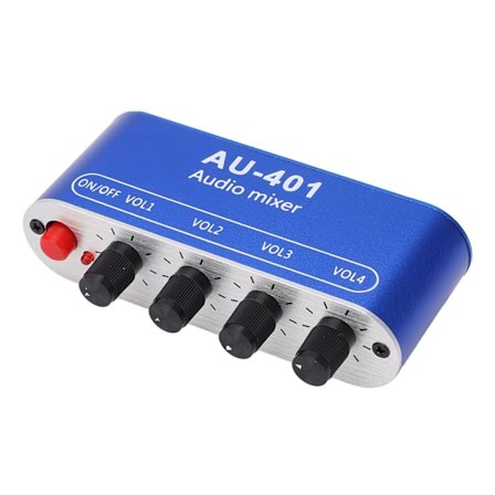 4 Ingångar 1 Utgång Ljudmixer Stereo Mixningsbord Hörlursförstärkare DC 5‐12V 3.5mm Jack