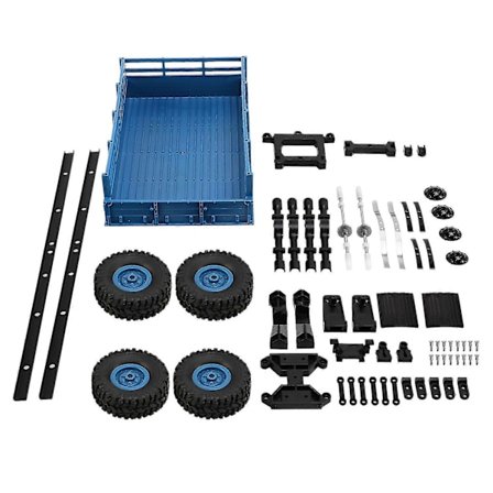4-hjuls tilhengerleke, modifiserte deler, DIY-tilbehør for B14 B16 B24 C14 C24 RC bil lastebilleke, blå