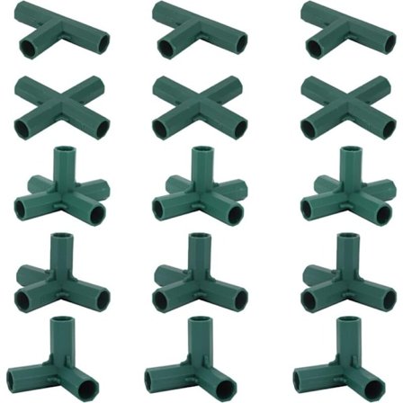 Sæt med 15 drivhusrammekonnektorer, hjørnekonnektorer til haveramme 16 mm 4 typer stabil støtte til drivhus