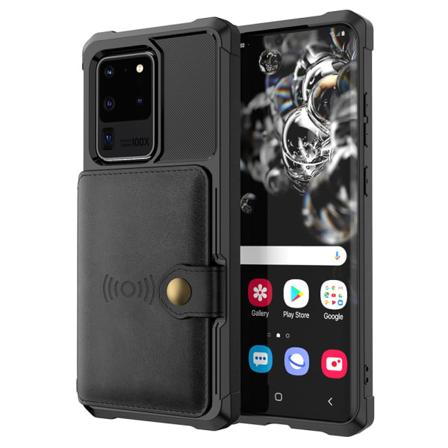 Samsung Galaxy S20 Ultra - Huomaavainen kansi korttilokerolla Svart