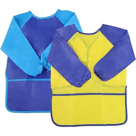 2 kpl lasten essuja - vedenpitävät essut pojille/tytöille - askarteluessut lapsille - hihoilla ja taskuilla (38 * 55 cm)