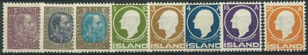Island 1902-11 - 8 postfriske frimærker