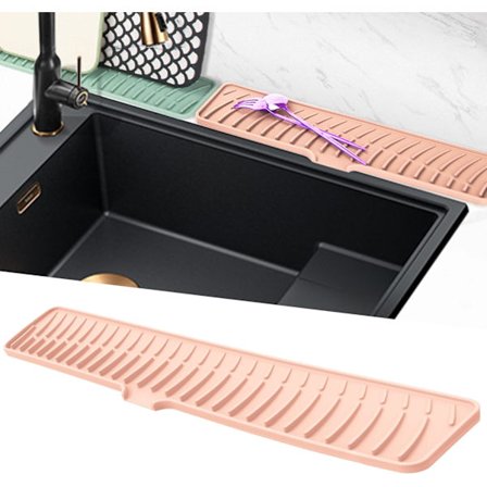 Silikonkranmatta, smal stänkskydd för diskho och droppbricka med snabbdräneringsdesign för kök, badrumsbänk och kran Pro