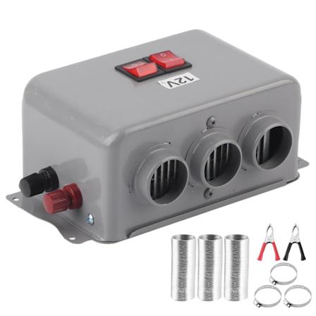 12V Kompakt Bilvärmare 3 Hål 600W‐800W Snabb Uppvärmning Vintervärmare Frostborttagning Låg Ljudnivå