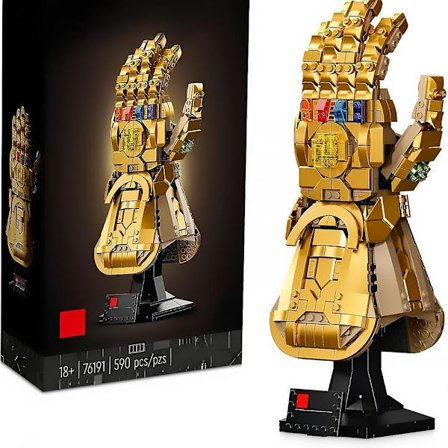 Infinity Gauntlet -setti 76191 Keräiltävä Thanos-hansikas Infinity-kivillä, rakennussarja, Avengers-lahjaidea aikuisille ja teineille, 
