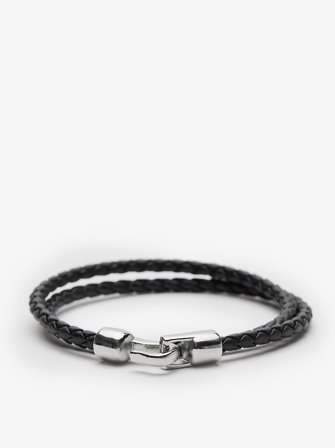 John Henric Men's Schwarzes Armband Frankfurt Size 22cm