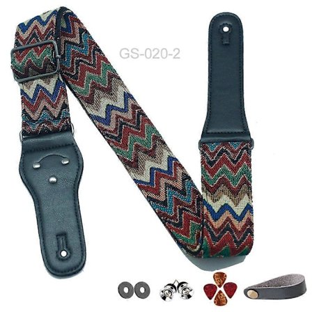 10 st Gitarrband - Gitarrband i bomull med ändar i fullnarvläder för bas, elgitarr och akustisk gitarr - Presenter till barn, män och kvinnor som 