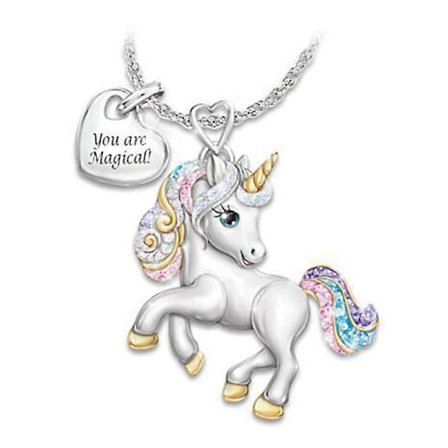 Sött Regnbågsenhörning Halsband Mode Tecknad Djur Halsband Kompatibel med Barn Smycken Gåvor