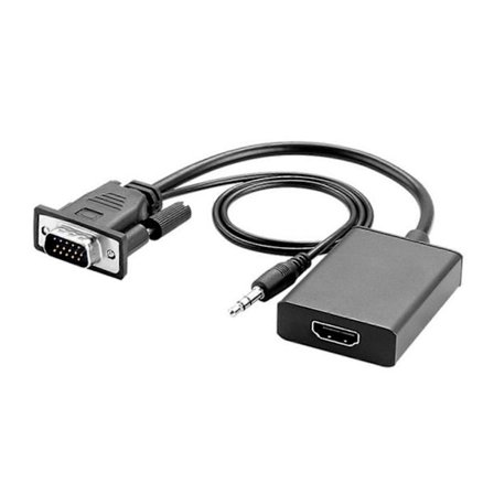 VGA till HD Multimedia Interface-omvandlare 1080P 60Hz VGA-adapter med 3,5 mm ljudutgång för PC Laptop HDTV