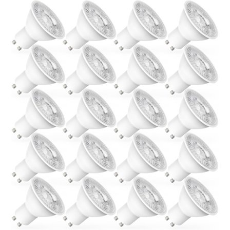 GU10 5W LED-lamput (50 W vastaava), 450 LM viileä valkoinen 6000 K, 120° valokeila, energiatehokas valaistus, ei himmennettävä, 20 kpl pakkaus