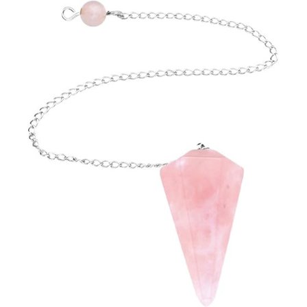 Kvarts Kristall Pendel - Sökning, Spådom (1 st, Rosa, L)
