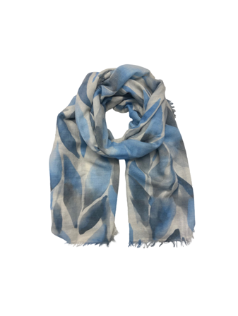 MATCH - Skjerf med blomster - Intex - Str. ONESIZE - Dame - Tilbehør - Blå - 52% polyester, 36% ull, og 12% viscose