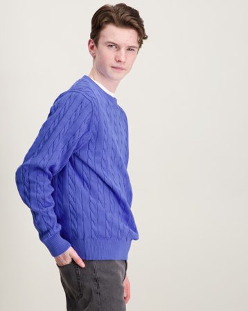 Tommy Hilfiger COTTON CABLE SWEATER Blå Trøjer Dreng - Kids Brand Store