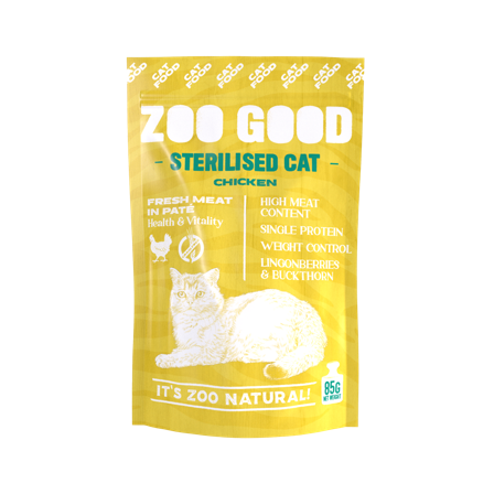 ZOO GOOD - Katt Sterilisert kylling 85g-pose - Katt - Kattefôr & kattemat - Våtfôr og våtmat - ZOO.no
