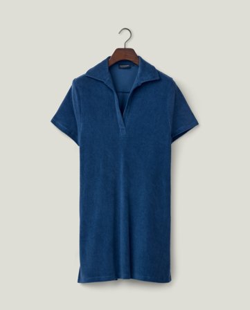 Lexington Organic cotton terry polo dress, dark blue