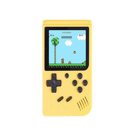500-in-1 Retro Kannettava Pelikonsoli, jossa 500 Klassista Peliä Sisäänrakennettuna, Keltainen