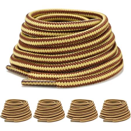 Pyöreät kengännauhat, [5 paria] Kestävät nauhat urheilukenkille, saappaille, nilkkureille, työ- ja vaelluskenkille, paksuus: 4 mm halkaisija, pituus: 