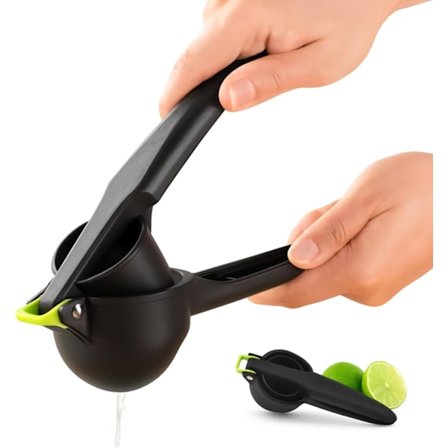 Citronpresser med skærer, multifunktionel manuel køkkenpresser, praktisk og nem at rengøre.