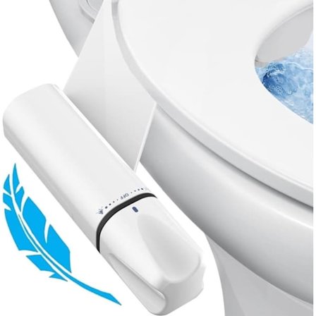 Bidettillsats med Självrengörande Munstycke & 2 Sprutmunstycken - Justerbart Vattentryck, Enkel Installation - Inkluderar Monteringsvideo