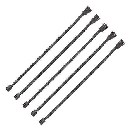 PWM-vifteforlengelseskabel - 11,8 tommers PC-vifteforlengelseskabel kompatibel med ATX-kabinett 3-pins og 4-pins kjølevifter. Slitesterk