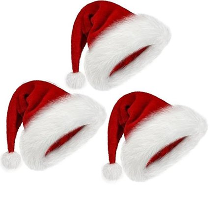 Julemandshue - Jul Fortykket Behagelig Fløjlshue til Børn Drenge Piger