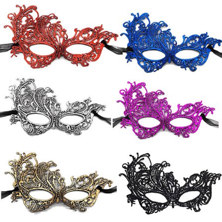 6 modeller Venetiansk Mask Kvinnor Spets Venetiansk Mask för Bal Maskeraddräkter Dansfester
