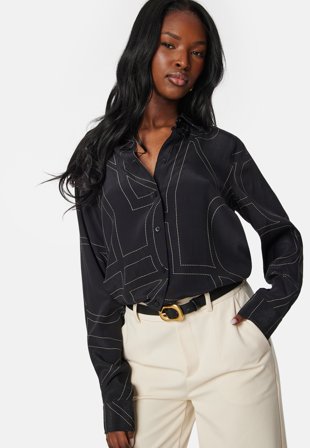 ONLY Onldea L/S Oversize Shirt Black AOP:AOP Klær