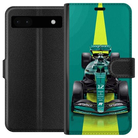 Kompatibelt Lommeboketui til Google Google Pixel 6a Aston Martin Formel 1-bil i grønt racingdesign med moderne studiofølelse
