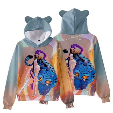 KPop Dæmonjagt Pige Gruppe Katteøre Hættetrøje til Børn, Casual Pullover - Style H - 170CM