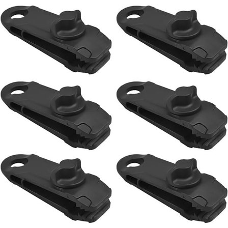 Tältklämmor, 6 stycken Plast Tältklämmor Svarta Justerbara Presenningsklämmor Tälttillbehör kompatibla Camping, Bilskydd, Möbler, Båtskydd, Husvagn, A