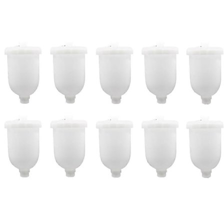 10x Plastmaling Kopp Potte For H-2000 Sprøyte Kopp Kobling Jet Maling Sprøyte 280cc Hvit