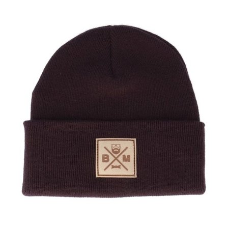 Bearded Man - Brun cuff Beanie - Bm Cross Patch Plum Beanie @ Hatstore