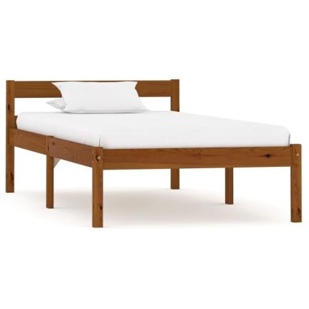 Vidaxl Sängram Med 2 Lådor Honungsbrun Massiv Furu 100x200 Cm Brun
