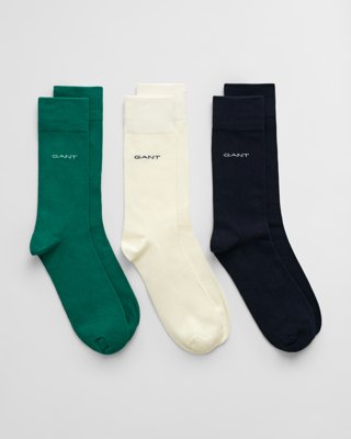 GANT - 3-pakk myke bomullssokker til herre deep green