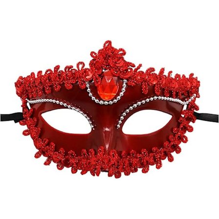 Venetiansk Maske Par Maskerade Maske Kvinder Mænd Venetiansk Maskeradebal Øjenmaske, Sort & Rød Karnevalsgave til Kvinder