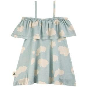 Oii Dress Off Shoulder Flounce Cloud Mist Blue GOTS 134/140 cm - Dresses - 134/140 cm - Blue