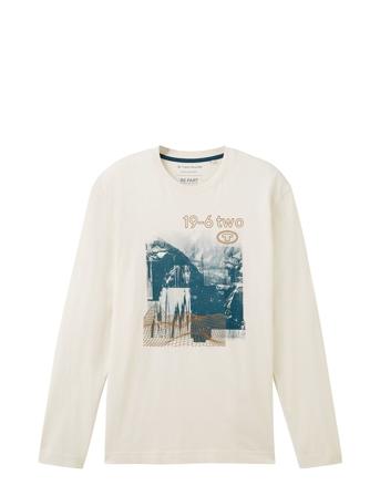 Printed Longsleeve Cream Tom Tailor
