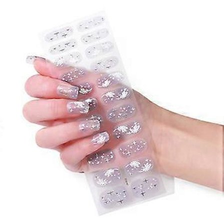 22 stk. Selvklæbende Negleklistermærker i Varme Farver, Fuld Negleindpakning til Neglekunst