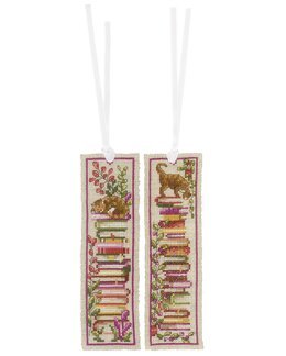 Broderikit Bokmärken Mysig katt 2-Pack