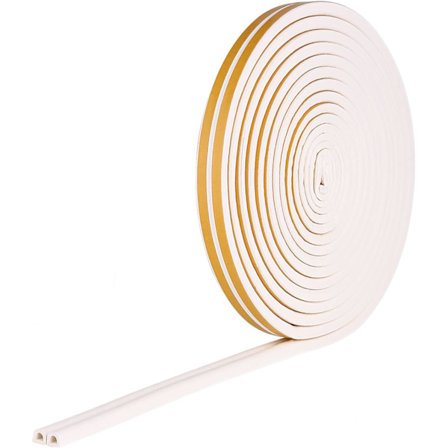 Værlist TZSEAL Dørtetningslist Værlist Frontrute Ramme Klebende Skumgummi Lydisolering Støvtett Antikollisjon D-form 1 Ruller Hvit Total Lengde 32ft