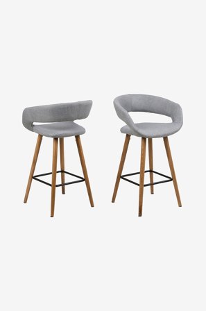 NORDFORM - Barstol, Leo 2-pk, 65 cm - Grå - Barstoler & -krakker - Fra Homeroom
