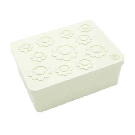 Blafre Matboks i plast treroms Blomst, Beige, 1 stk.