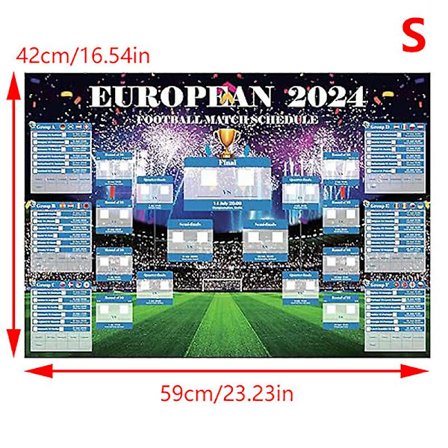 2024 Tysk EM-kampplan Plakater Fotballplakater Veggkartkalender (FMY)