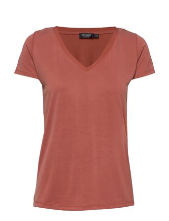Slcolumbine V-Neck Ss T-shirts & Tops Short-sleeved Soaked In Luxury