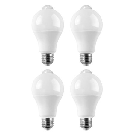 4 kpl E27 LED-liiketunnistinlamppu LED-lamppu PIR-anturivalo 9W (FMY)