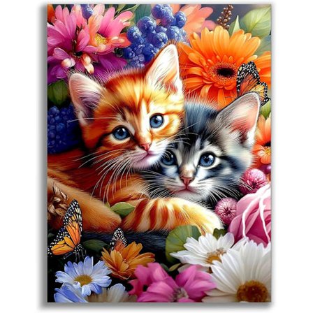 Diamond Painting Kits til voksne, Kat Diamant Kunst Kits til voksne, To Katte Ædelstensmaleri Kit til Voksen til Gave Hjem Vægdekoration Gave 30*40 cm