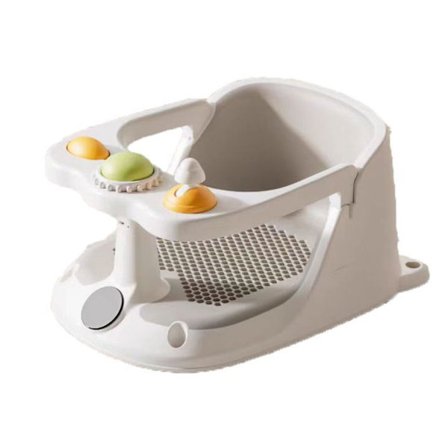 Komfortabelt badekarsete for spedbarn for 6-18M baby, sklisikker badestol, tegneserie dusjkrakk med dreneringshull