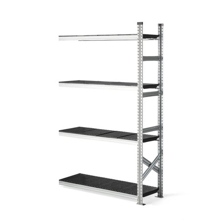 Regalsystem TRANSFORM, Anbaumodul, 1972 x 1200 x 400 mm, Kunststoff schwarz