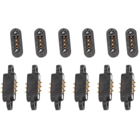 6 par magnetiske fjederbelastede pogo-stikforbindelser 3 position magneter pitch 2,3 mm gennem hul han-probe