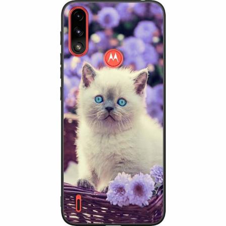 Motorola Moto E7i Power Svart Skal Katt